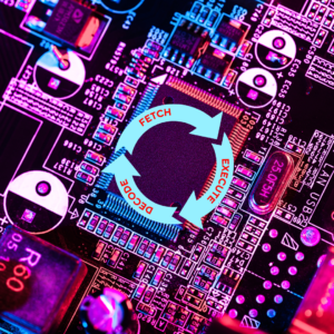 A Close Up Of A Circuit Board. Fetch-Decode-Execute Cycle